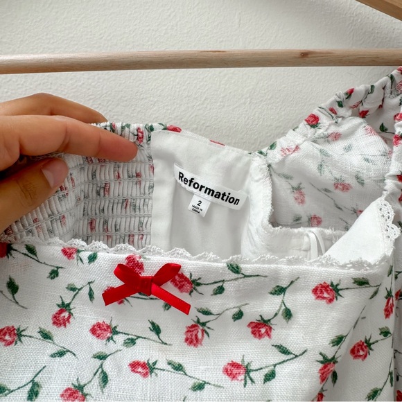 NWOT Reformation Marella Linen Top - Picture 3 of 3